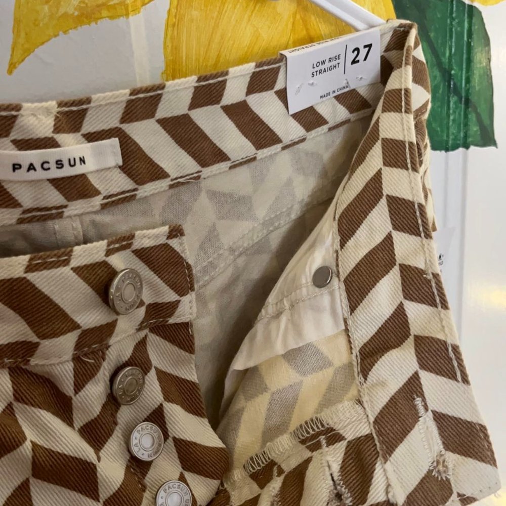 PACSUN CHEVRON SLIT JEANS
